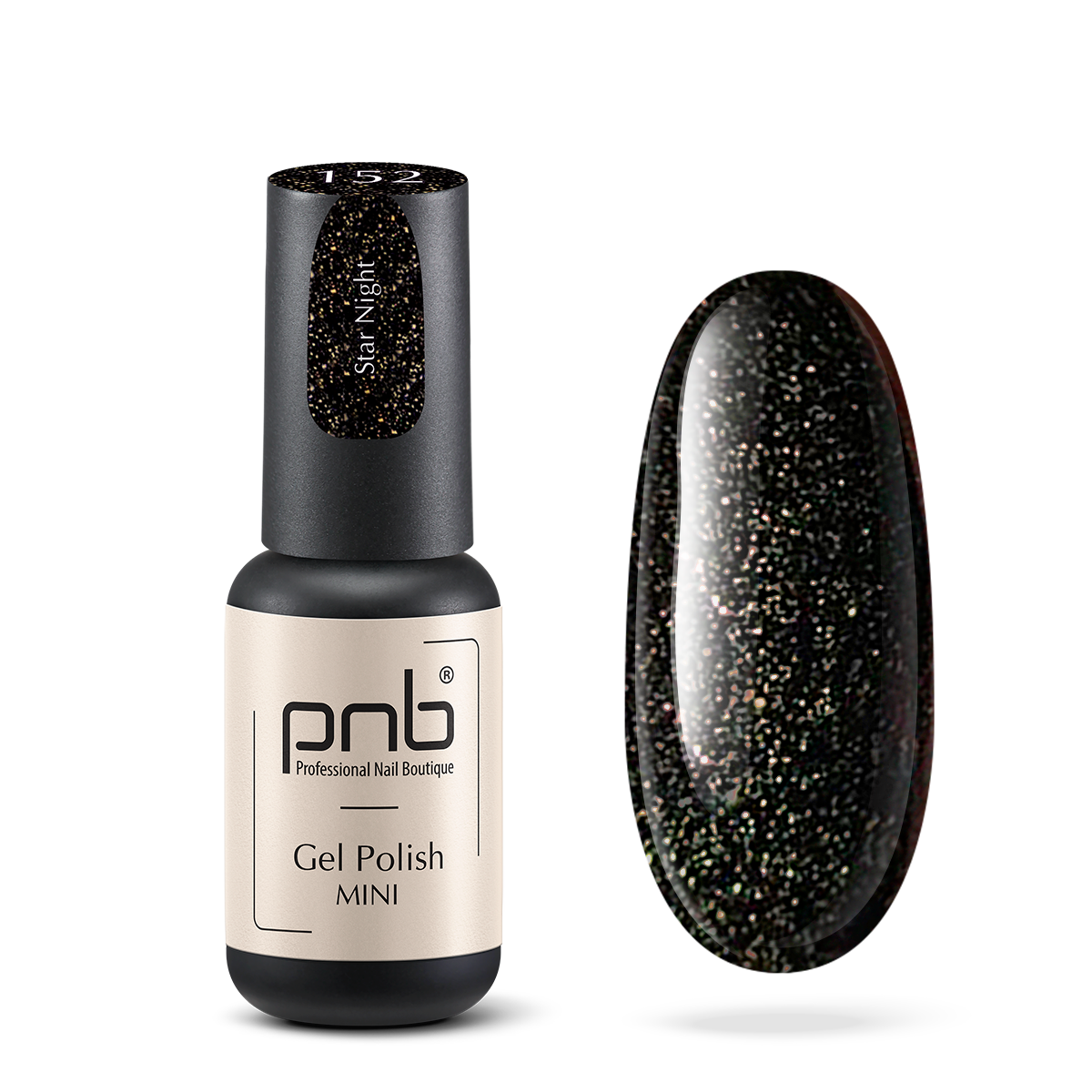PNB 152/Gel nail polish PNB 8 ml 152 (чорна)