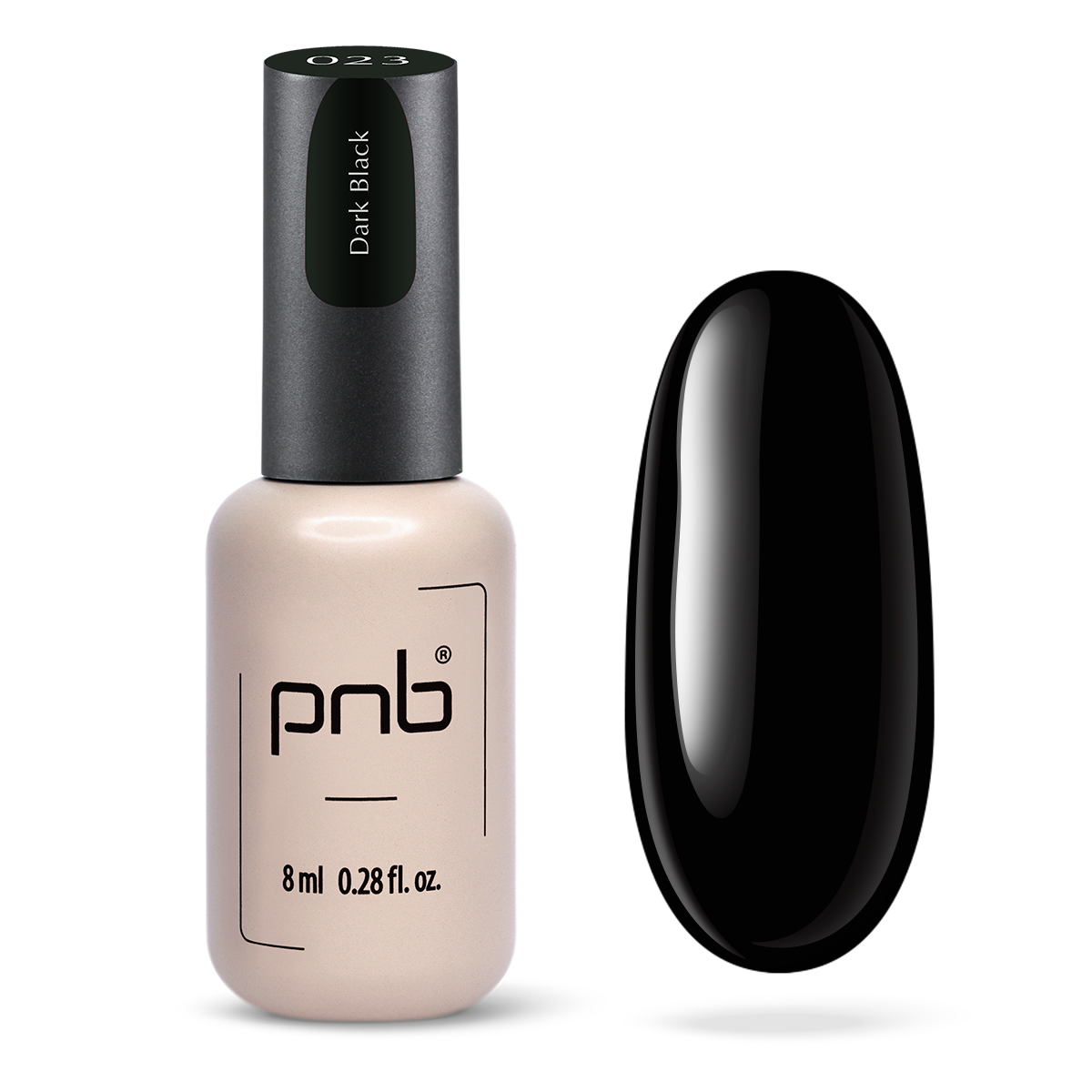 PNB Гель-лак 023 Dark Black 8 мл